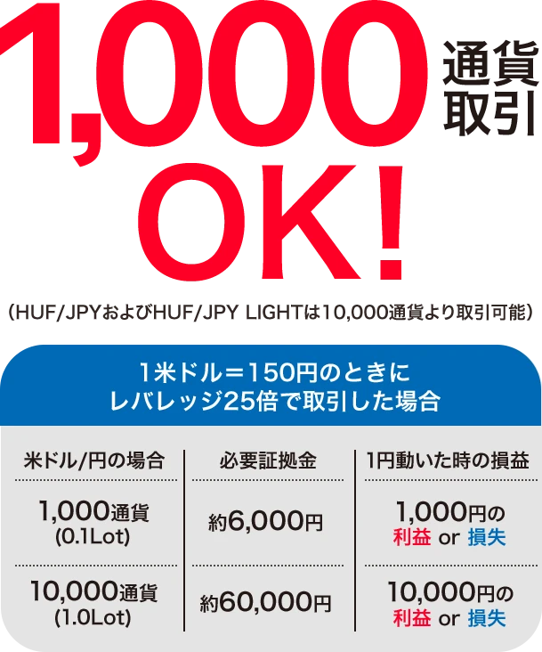 1000通貨取引OK!