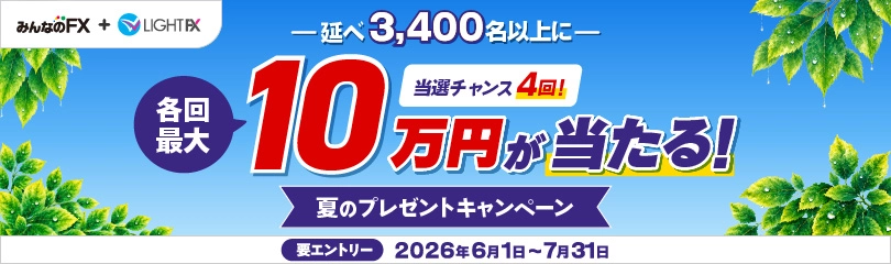 最大10万円が当たる！夏のプレゼントキャンペーン