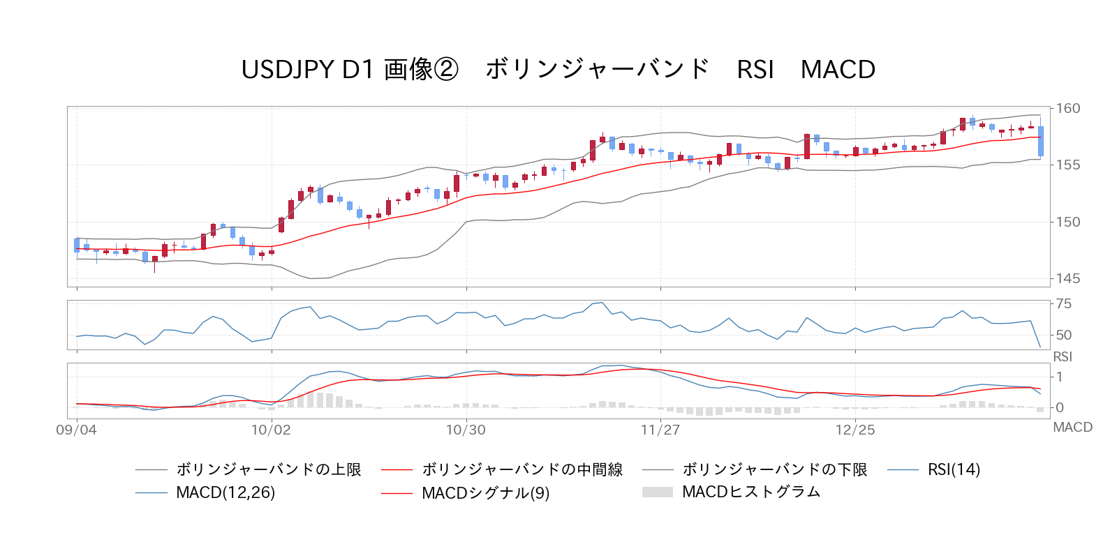 ボリンジャーバンド　RSI　MACD