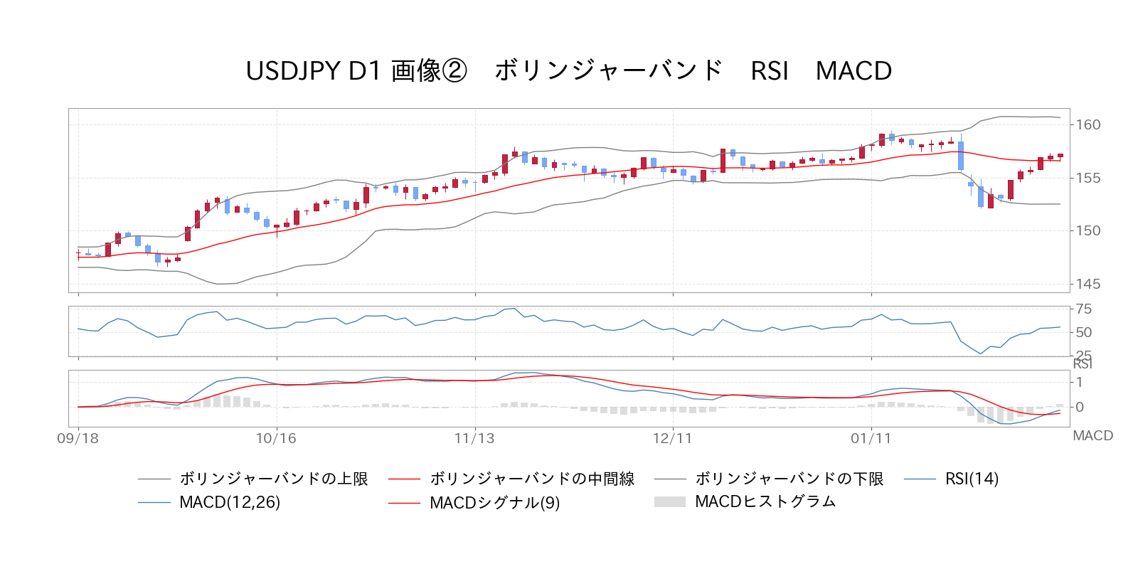 ボリンジャーバンド　RSI　MACD