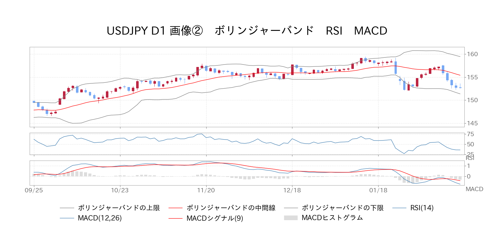 ボリンジャーバンド　RSI　MACD