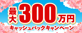 ご入金・お取引に応じて最大300万円キャッシュバックキャンペーン