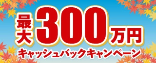 最大300万円キャッシュバックキャンペーン