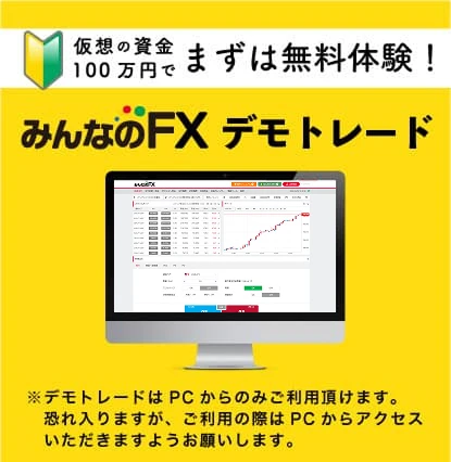 みんなのFX デモトレード　クリックしたらすぐに取引できる